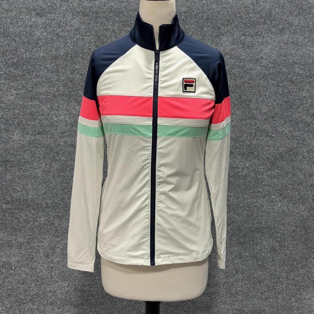 FILA Jacket Womens Small Multicolor Colorblock Full Zip Track Tennis Athletic